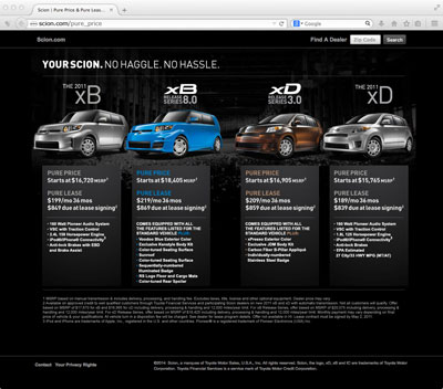 Scion Pure Lease
